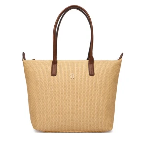 Torebka Tommy Hilfiger Popette Tote Raffia AW0AW18528 Beżowy