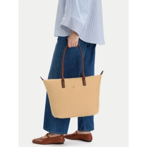 Torebka Tommy Hilfiger Popette Tote Raffia AW0AW18528 Beżowy