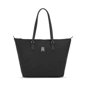 Torebka Tommy Hilfiger Poppy Th Tote AW0AW15639 Czarny
