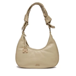 Torebka Tommy Hilfiger Pushlock Leather Hobo AW0AW16073 Beżowy