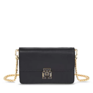 Torebka Tommy Hilfiger Pushlock Leather Small Crossover AW0AW15227 Black BDS