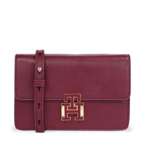 Torebka Tommy Hilfiger Pushlock Leather Small Crossover AW0AW15227 Bordowy