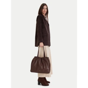 Torebka Tommy Hilfiger Soft Leather Tote AW0AW18308 Bordowy