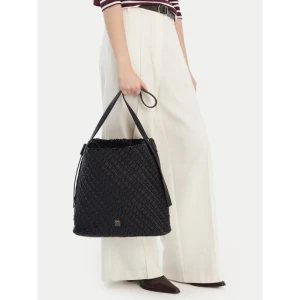 Torebka Tommy Hilfiger Th Braided Maxi Hobo AW0AW18161 Czarny