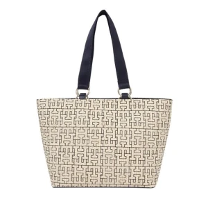 Torebka Tommy Hilfiger Th City Mono Tote Mono AW0AW16406 Écru