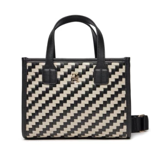 Torebka Tommy Hilfiger Th City Small Tote Woven AW0AW16086 Czarny