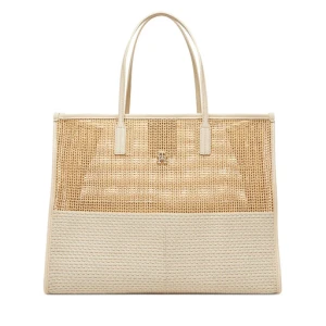 Torebka Tommy Hilfiger Th City Summer Tote Woven AW0AW17640 Beżowy