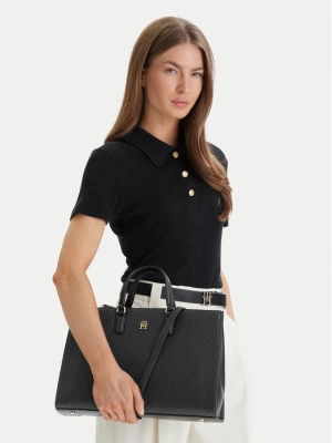 Torebka Tommy Hilfiger Th Daily Satchel Mono AW0AW18418 Czarny