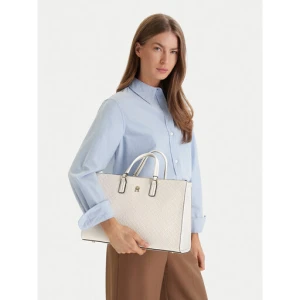 Torebka Tommy Hilfiger Th Daily Satchel Mono AW0AW18418 Écru
