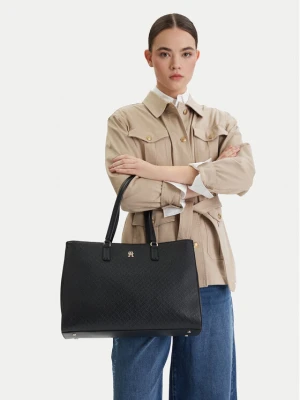 Torebka Tommy Hilfiger Th Daily Tote Mono AW0AW18417 Czarny