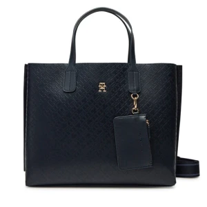 Torebka Tommy Hilfiger Th Distinct Satchel Mono AW0AW17174 Granatowy