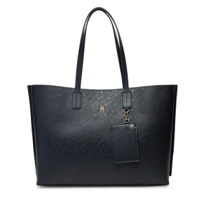 Torebka Tommy Hilfiger Th Distinct Tote Mono AW0AW17195 Granatowy