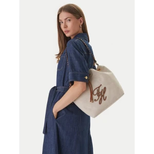 Torebka Tommy Hilfiger Th Elev Summer Bucket Canvas AW0AW18631 Beżowy