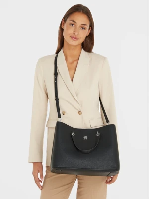 Torebka Tommy Hilfiger Th Emblem Satchel AW0AW15177 Czarny