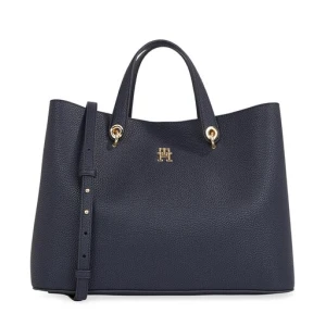 Torebka Tommy Hilfiger Th Emblem Satchel AW0AW15177 Granatowy