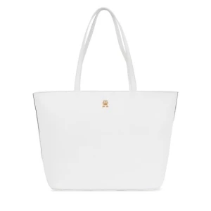 Torebka Tommy Hilfiger Th Essential Sc Tote Corp AW0AW16089 Biały