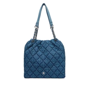 Torebka Tommy Hilfiger Th Feminine Tote Denim AW0AW18866 Niebieski