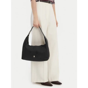 Torebka Tommy Hilfiger Th Go Hobo Nylon AW0AW18229 Czarny