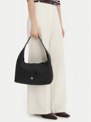 Torebka Tommy Hilfiger Th Go Hobo Nylon AW0AW18229 Czarny