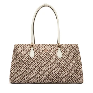 Torebka Tommy Hilfiger Th Grace Satchel Jacquard AW0AW18754 Brązowy