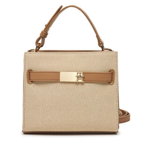 Torebka Tommy Hilfiger Th Heritage Mini Satchel Canvas AW0AW17406 Beżowy