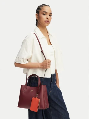 Torebka Tommy Hilfiger Th Icon Mini Satchel AW0AW18722 Brązowy