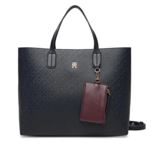 Torebka Tommy Hilfiger Th Icon Satchel Mono AW0AW18123 Granatowy