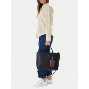 Torebka Tommy Hilfiger Th Icon Satchel Mono AW0AW18123 Granatowy