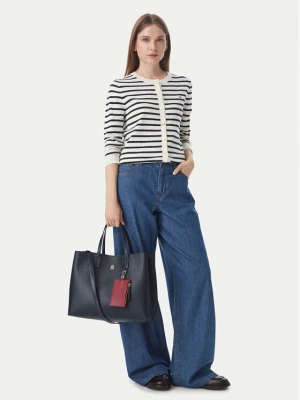 Torebka Tommy Hilfiger Th Icon Satchel Mono AW0AW18923 Granatowy