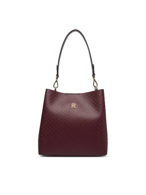 Torebka Tommy Hilfiger Th Icon Shoulder Bag Mono AW0AW19000 Bordowy