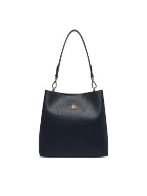 Torebka Tommy Hilfiger Th Icon Shoulder Bag Mono AW0AW19000 Granatowy