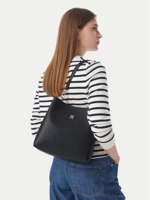 Torebka Tommy Hilfiger Th Icon Shoulder Bag Mono AW0AW19000 Granatowy
