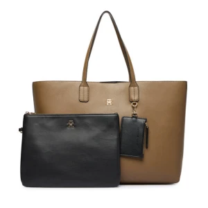 Torebka Tommy Hilfiger Th Icon Tote AW0AW18173 Brązowy