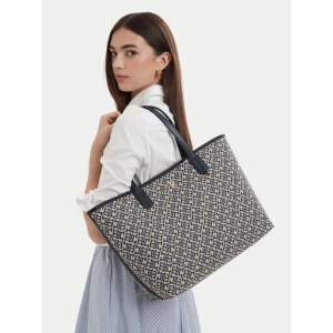 Torebka Tommy Hilfiger Th Icon Tote Jacquard AW0AW18889 Niebieski
