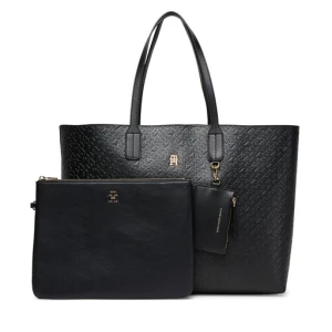 Torebka Tommy Hilfiger Th Icon Tote Mono AW0AW17687 Czarny