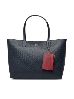 Torebka Tommy Hilfiger Th Icon Tote Mono AW0AW19004 Granatowy