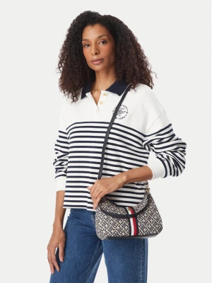 Torebka Tommy Hilfiger Th Jacquard Ess Shoulder Bag AW0AW19331 Niebieski