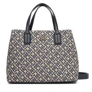 Torebka Tommy Hilfiger Th Jacquard Satchel AW0AW17444 Granatowy