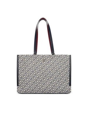 Torebka Tommy Hilfiger Th Jacquard Tote AW0AW19009 Niebieski