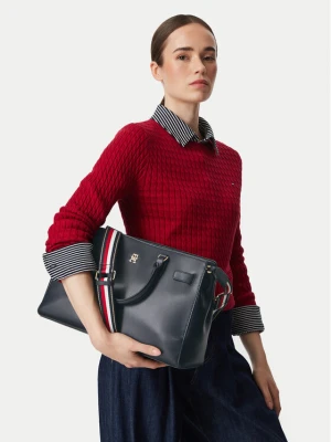 Torebka Tommy Hilfiger Th Joy Satchel Corp AW0AW19318 Granatowy