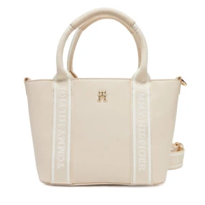 Torebka Tommy Hilfiger Th Logotape Mini Tote AW0AW17201 Écru