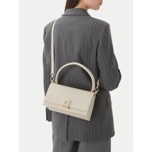 Torebka Tommy Hilfiger Th Monogram Pebble Grain Crossbody Bag AW0AW17216 Kremowy
