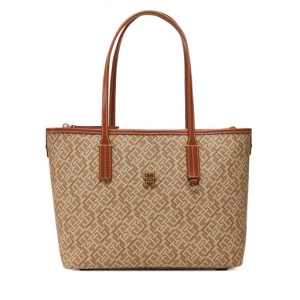 Torebka Tommy Hilfiger Th Monoplay Leather Mini Tote AW0AW17415 Brązowy