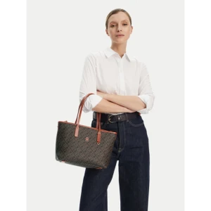 Torebka Tommy Hilfiger Th Monoplay Leather Mini Tote AW0AW17415 Czarny