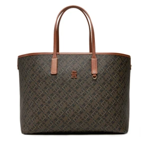 Torebka Tommy Hilfiger Th Monoplay Leather Tote AW0AW17416 Czarny