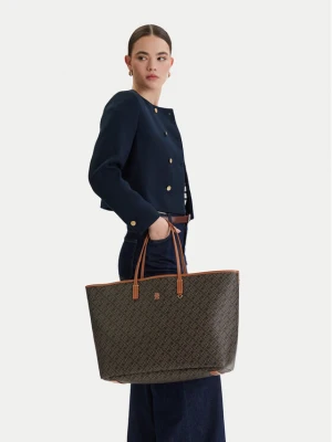 Torebka Tommy Hilfiger Th Monoplay Maxi Tote Le AW0AW18850 Czarny