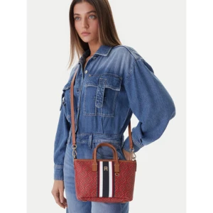Torebka Tommy Hilfiger Th Monoplay Mini Tote Stripe Le AW0AW18389 Czerwony