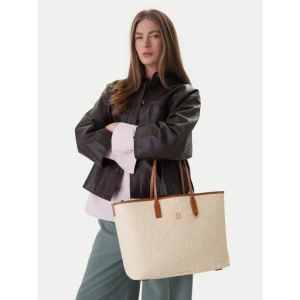 Torebka Tommy Hilfiger Th Monoplay Tote Le AW0AW17416 Beżowy