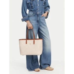 Torebka Tommy Hilfiger Th Monoplay Tote Le AW0AW17416 Beżowy