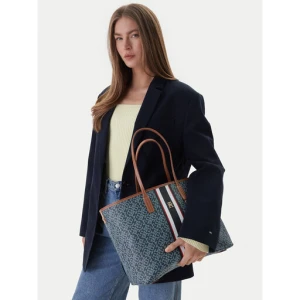 Torebka Tommy Hilfiger Th Monoplay Tote Stripe Le AW0AW18390 Niebieski
